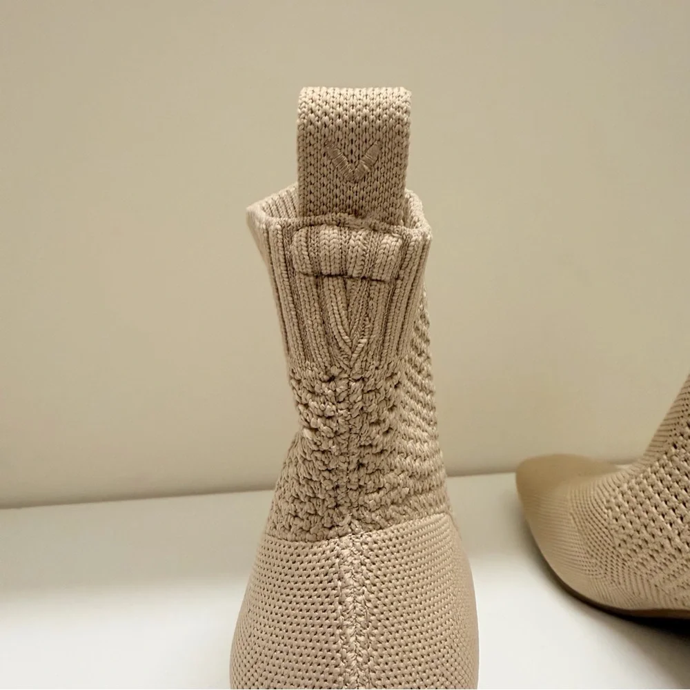 NEW VIVAIA Square-Toe Perforated Heeled Boots Comfy minimalist sustainable 9.5 - Picture 8 of 10